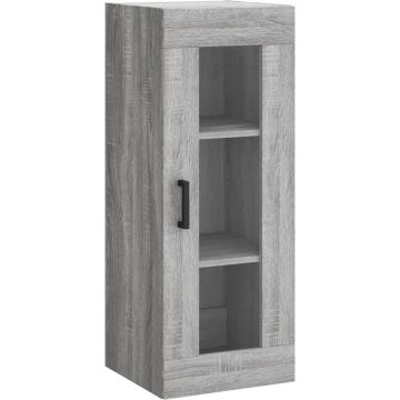 vidaXL Hoge kast 34,5x34x180 cm bewerkt hout grijs sonoma eikenkleurig