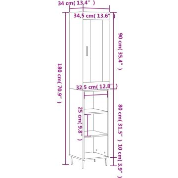 vidaXL-Hoge-kast-34,5x34x180-cm-bewerkt-hout-hoogglans-wit