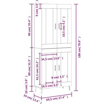 vidaXL-Hoge-kast-69,5x34x180-cm-bewerkt-hout-betongrijs