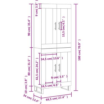 vidaXL-Hoge-kast-69,5x34x180-cm-bewerkt-hout-betongrijs