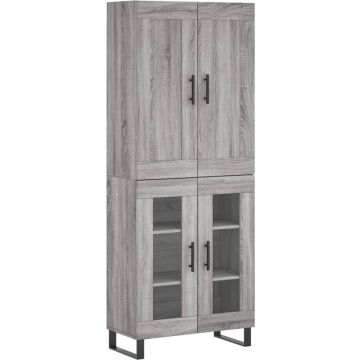 vidaXL-Hoge-kast-69,5x34x180-cm-bewerkt-hout-grijs-sonoma-eikenkleurig