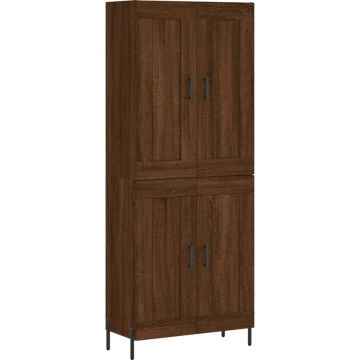 vidaXL-Hoge-kast-69,5x34x180-cm-bewerkt-hout-bruin-eikenkleur