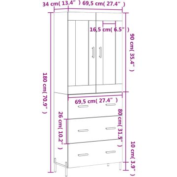 vidaXL-Hoge-kast-69,5x34x180-cm-bewerkt-hout-wit