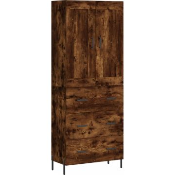 vidaXL-Hoge-kast-69,5x34x180-cm-bewerkt-hout-gerookt-eikenkleurig