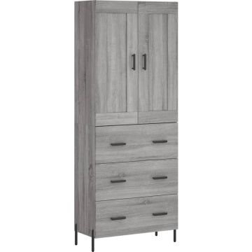 vidaXL-Hoge-kast-69,5x34x180-cm-bewerkt-hout-grijs-sonoma-eikenkleurig