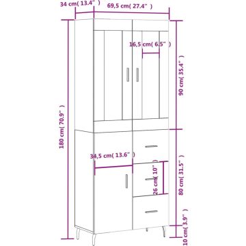 vidaXL-Hoge-kast-69,5x34x180-cm-bewerkt-hout-wit