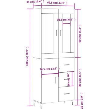 vidaXL-Hoge-kast-69,5x34x180-cm-bewerkt-hout-betongrijs