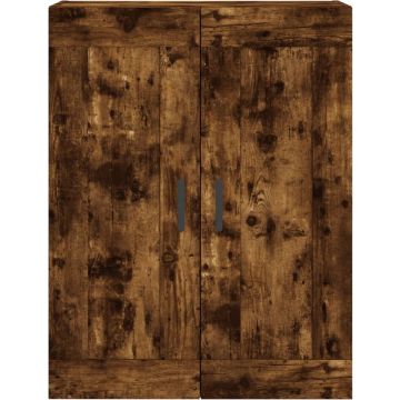 vidaXL Hoge kast 69,5x34x180 cm bewerkt hout gerookt eikenkleurig