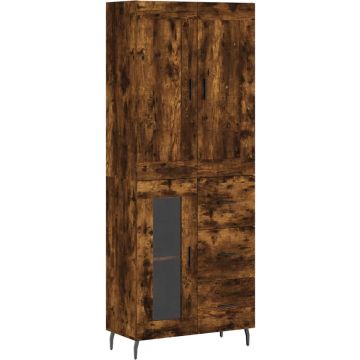 vidaXL-Hoge-kast-69,5x34x180-cm-bewerkt-hout-gerookt-eikenkleurig