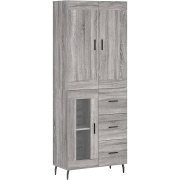 vidaXL-Hoge-kast-69,5x34x180-cm-bewerkt-hout-grijs-sonoma-eikenkleurig