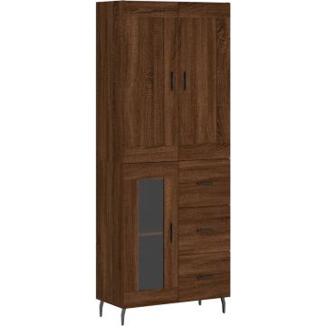 vidaXL-Hoge-kast-69,5x34x180-cm-bewerkt-hout-bruin-eikenkleur