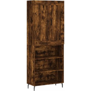 vidaXL-Hoge-kast-69,5x34x180-cm-bewerkt-hout-gerookt-eikenkleurig