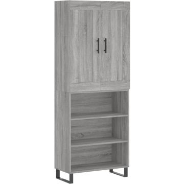 vidaXL-Hoge-kast-69,5x34x180-cm-bewerkt-hout-grijs-sonoma-eikenkleurig