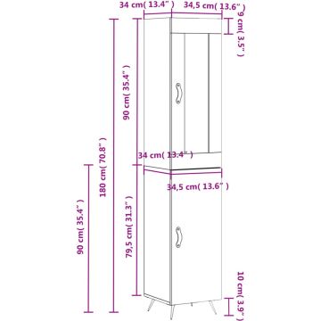 vidaXL-Hoge-kast-34,5x34x180-cm-bewerkt-hout-wit