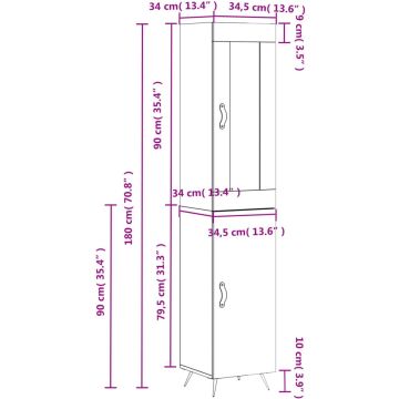 vidaXL-Hoge-kast-34,5x34x180-cm-bewerkt-hout-hoogglans-wit