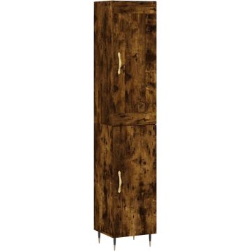 vidaXL-Hoge-kast-34,5x34x180-cm-bewerkt-hout-gerookt-eikenkleurig