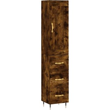 vidaXL-Hoge-kast-34,5x34x180-cm-bewerkt-hout-gerookt-eikenkleurig