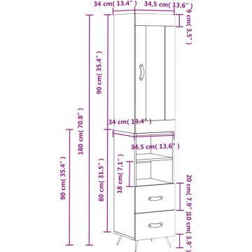 vidaXL-Hoge-kast-34,5x34x180-cm-bewerkt-hout-wit