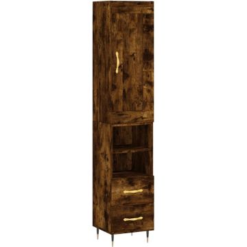 vidaXL-Hoge-kast-34,5x34x180-cm-bewerkt-hout-gerookt-eikenkleurig