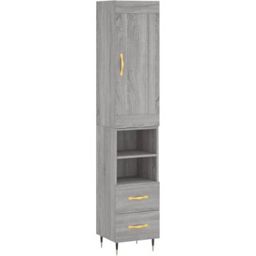 vidaXL-Hoge-kast-34,5x34x180-cm-bewerkt-hout-grijs-sonoma-eikenkleurig