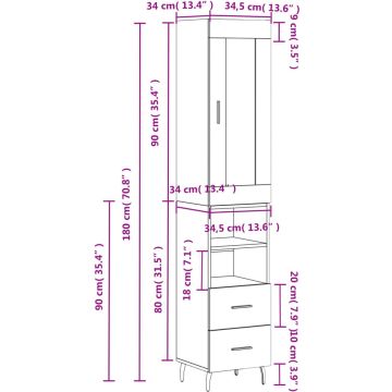 vidaXL-Hoge-kast-34,5x34x180-cm-bewerkt-hout-zwart