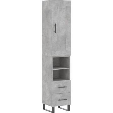 vidaXL-Hoge-kast-34,5x34x180-cm-bewerkt-hout-betongrijs