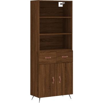 vidaXL-Hoge-kast-69,5x34x180-cm-bewerkt-hout-bruin-eikenkleur