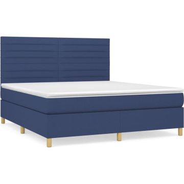 vidaXL-Boxspring-met-matras-stof-blauw-180x200-cm