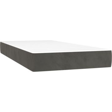 vidaXL Boxspring met matras fluweel donkergrijs 90x200 cm