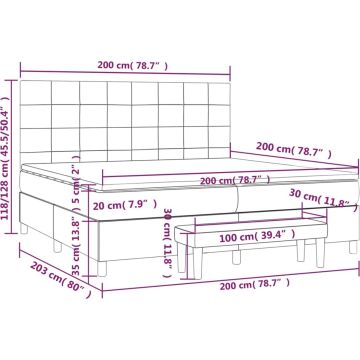 vidaXL-Boxspring-met-matras-stof-donkerbruin-200x200-cm