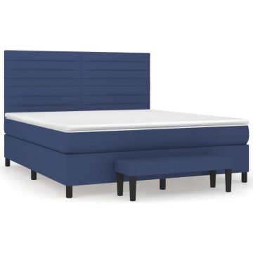 vidaXL-Boxspring-met-matras-stof-blauw-180x200-cm