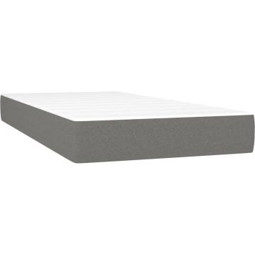 vidaXL Boxspring met matras stof donkergrijs 80x200 cm