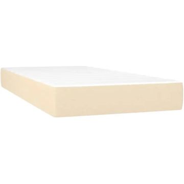 vidaXL Boxspring met matras stof crèmekleurig 80x200 cm