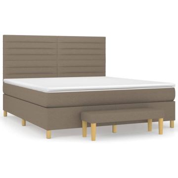 vidaXL-Boxspring-met-matras-stof-taupe-180x200-cm