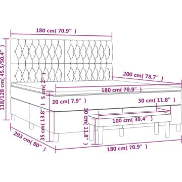 vidaXL-Boxspring-met-matras-stof-donkerbruin-180x200-cm