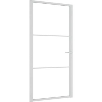 vidaXL Binnendeur 102,5x201,5 cm ESG-glas en aluminium wit