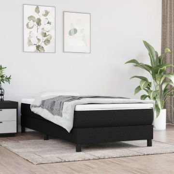 vidaXL Boxspring met matras stof zwart 90x190 cm