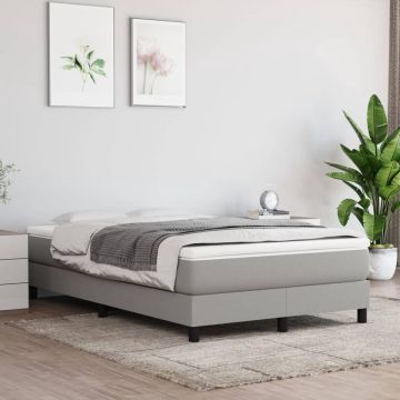 vidaXL Boxspring met matras stof lichtgrijs 120x200 cm