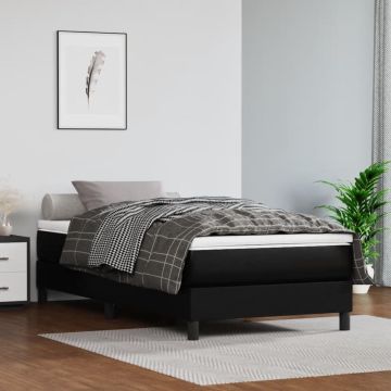 vidaXL Boxspring met matras kunstleer zwart 80x200 cm