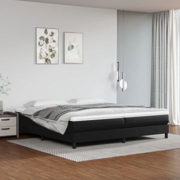 vidaXL Boxspring met matras kunstleer zwart 200x200 cm