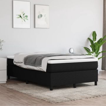 vidaXL Boxspring met matras stof zwart 120x200 cm