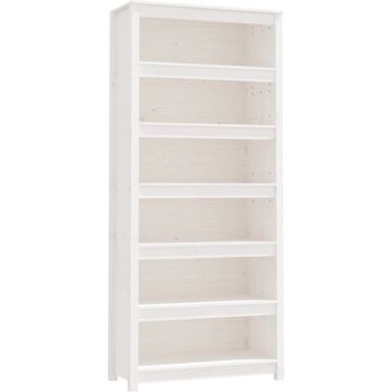 vidaXL Boekenkast 80x35x183 cm massief grenenhout wit