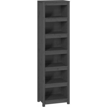 vidaXL Boekenkast 50x35x183 cm massief grenenhout grijs