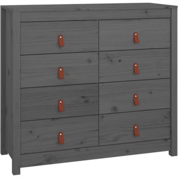 vidaXL Dressoir 100x40x90 cm massief grenenhout grijs