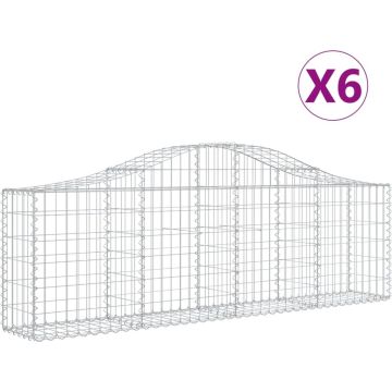 vidaXL Schanskorven 6 st gewelfd 200x30x60/80 cm gegalvaniseerd ijzer