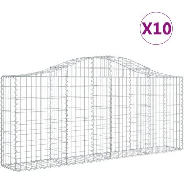 vidaXL Schanskorven 10 st gewelfd 200x30x80/100 cm ijzer