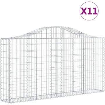 vidaXL Schanskorven 11 st gewelfd 200x30x100/120 cm ijzer