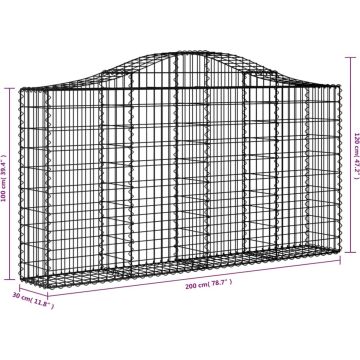 vidaXL Schanskorven 14 st gewelfd 200x30x100/120 cm ijzer