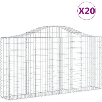 vidaXL Schanskorven 20 st gewelfd 200x30x100/120 cm ijzer