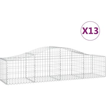 vidaXL Schanskorven 13 st gewelfd 200x50x40/60 cm gegalvaniseerd ijzer